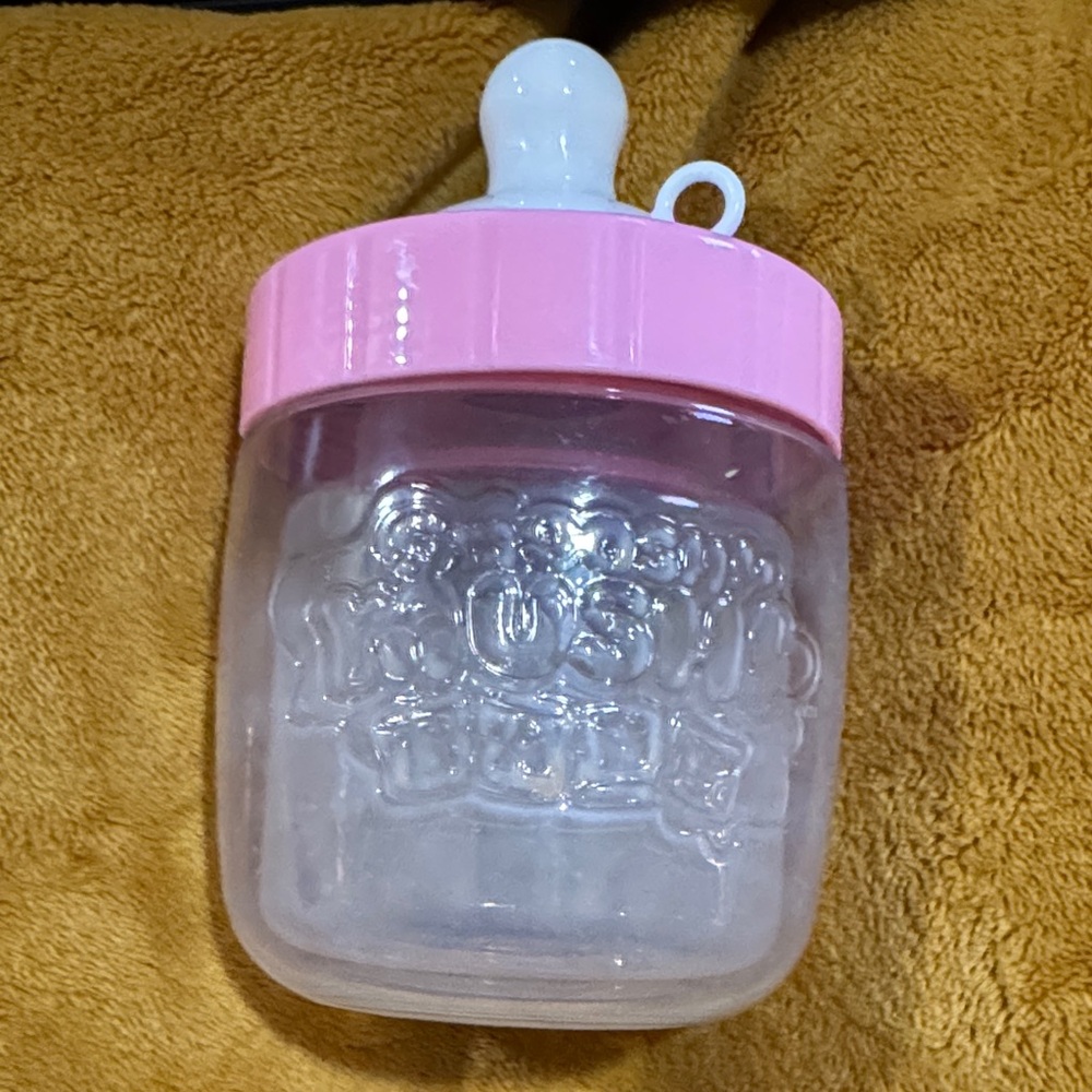 Pink Baby Bottle-Shaped Bath Container